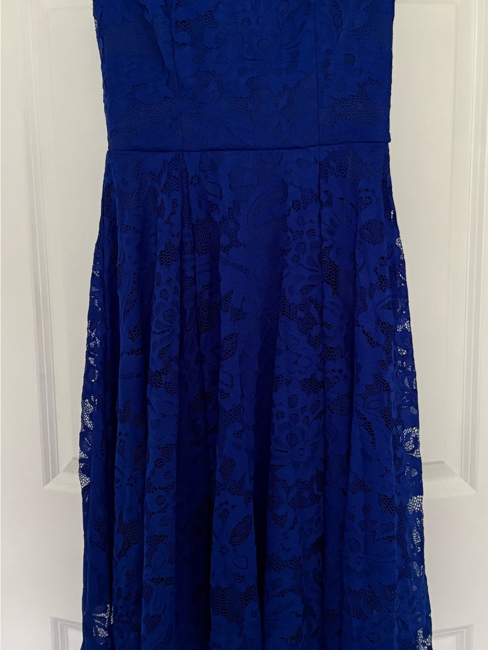 Royal Blue Lace Fit-and-Flare Dress
